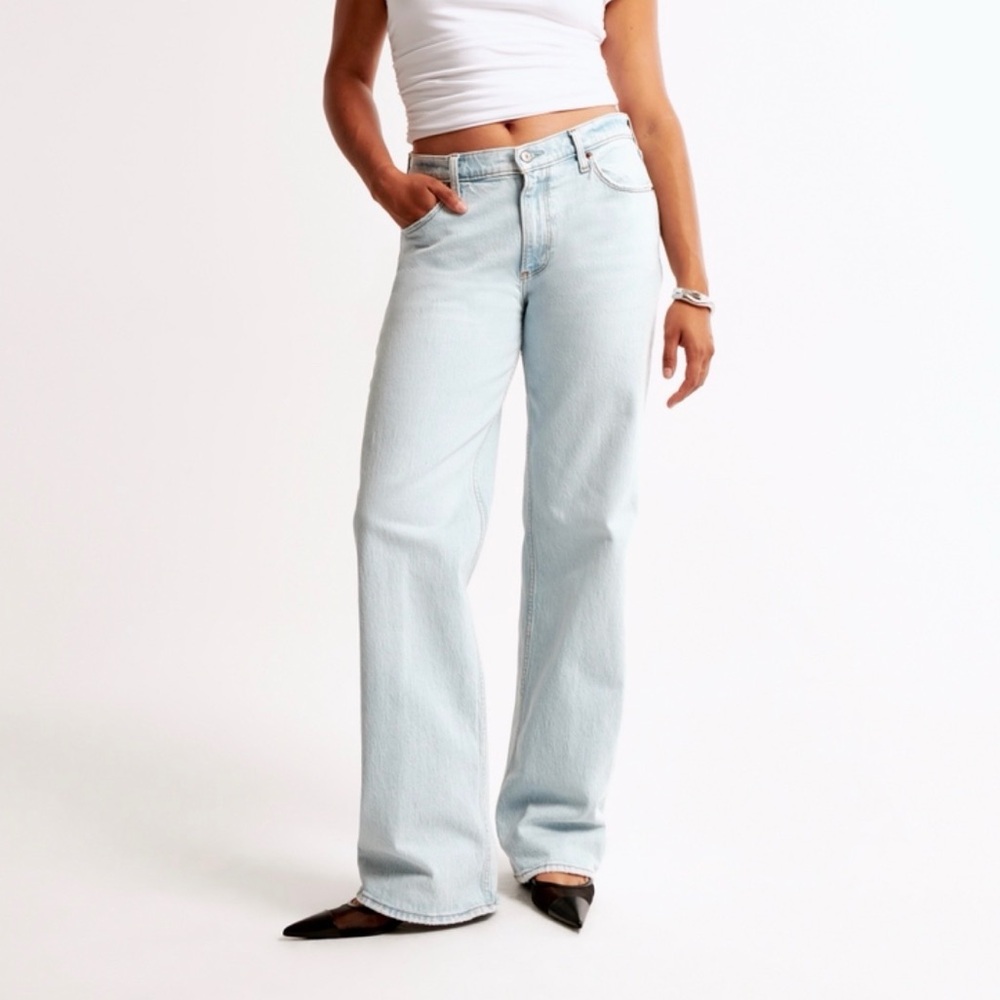 Abercrombie & Fitch Light Blue Wide Leg Jeans